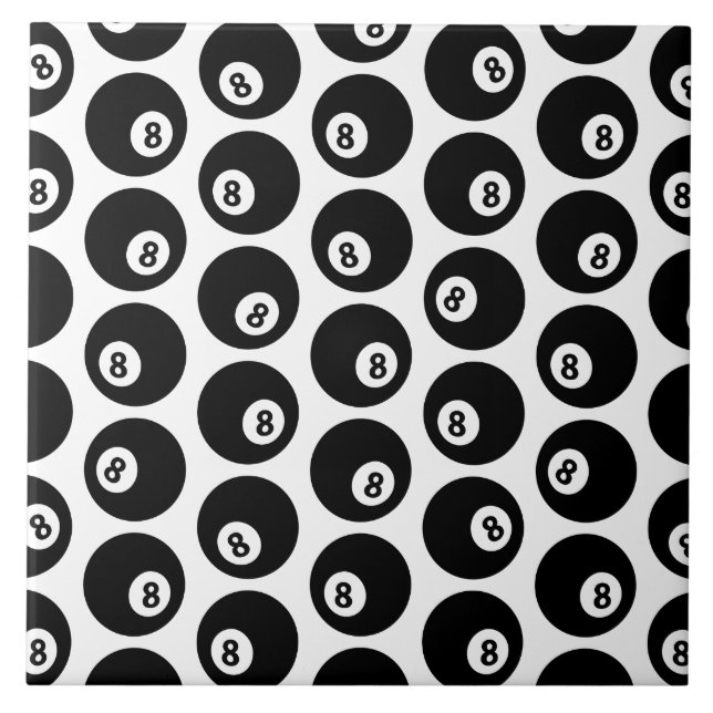 Eight Ball Billiards Pool Pattern CUSTOM COLOR Ceramic Tile (Front)