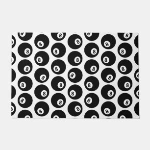 Eight Ball Billiards Pool Pattern CUSTOM COLOR Doormat
