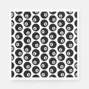 Eight Ball Billiards Pool Pattern CUSTOM COLOR Napkins