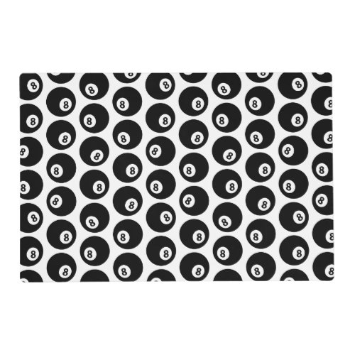 Eight Ball Billiards Pool Pattern CUSTOM COLOR Placemat