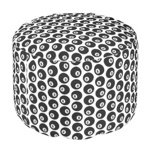 Eight Ball Billiards Pool Pattern CUSTOM COLOR Pouf