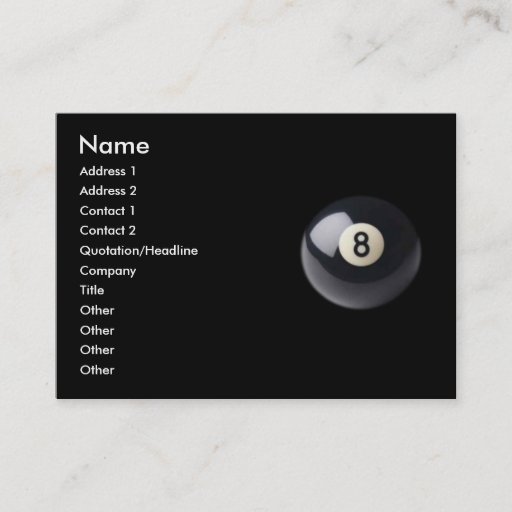 Customizable Eight-Ball Business Card