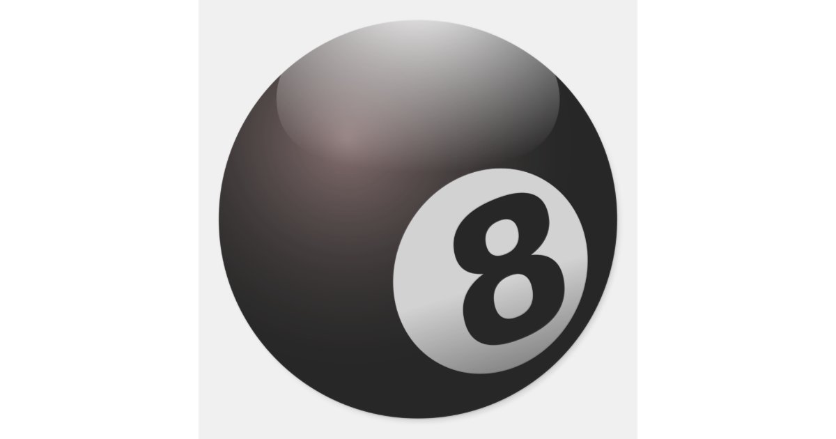 8 Ball Decal - 2 Pack Billiard Pool Ball Sticker - Choose Color Size