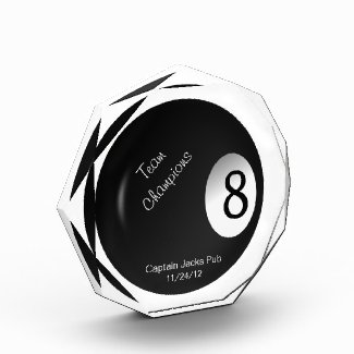 Eight Ball Crystal Billiard Sports Trophy