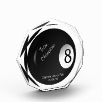 Eight Ball Crystal Billiard Sports Trophy Acrylic Award