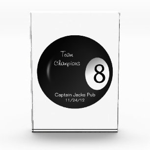 Eight Ball Crystal Billiard Sports Trophy Award