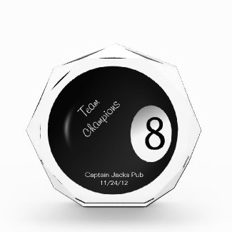 Eight Ball Crystal Billiard Sports Trophy Award