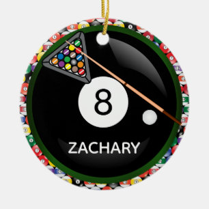 Eight Ball Game Ceramic Ornament