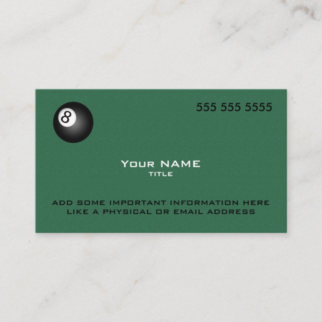 Eight Ball Modern Business Card (Front)