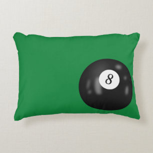 Eight Ball On Green Accent Pillow