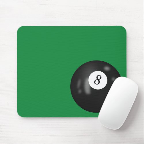 Eight Ball On Green Mouse Pad