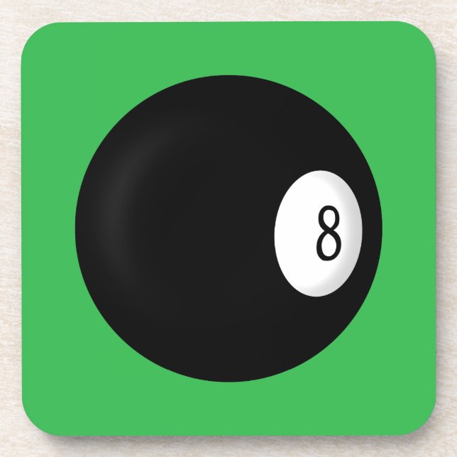 Eight Ball Poll Table Square Coasters (Front)