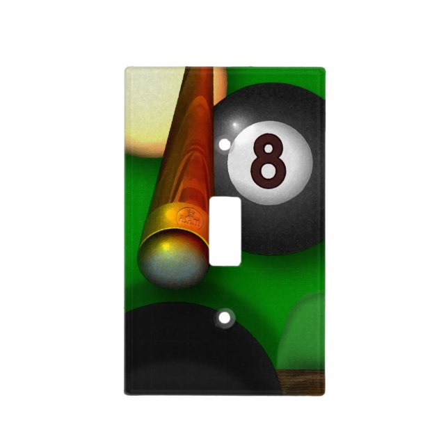 Eight Ball Pool and Billiards Light Switch Cover (Front)