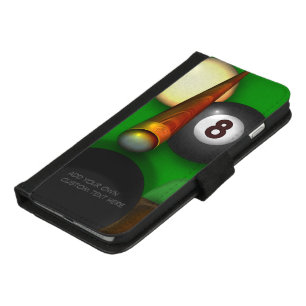 Eight Ball Pool and Billiards Personalized iPhone 8/7 Plus Wallet Case