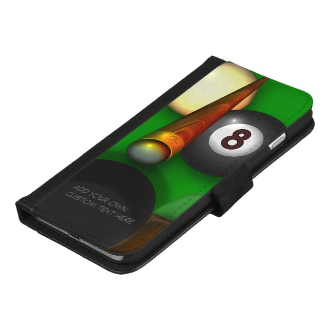 Eight Ball Pool and Billiards Personalized iPhone Wallet Case (Bottom)