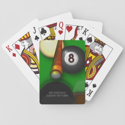 Eight Ball Pool and Billiards Personalized Playing Cards