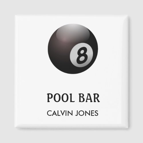 Eight ball pool bar white magnet