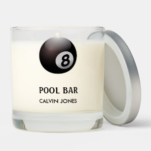 Eight ball pool bar white scented candle