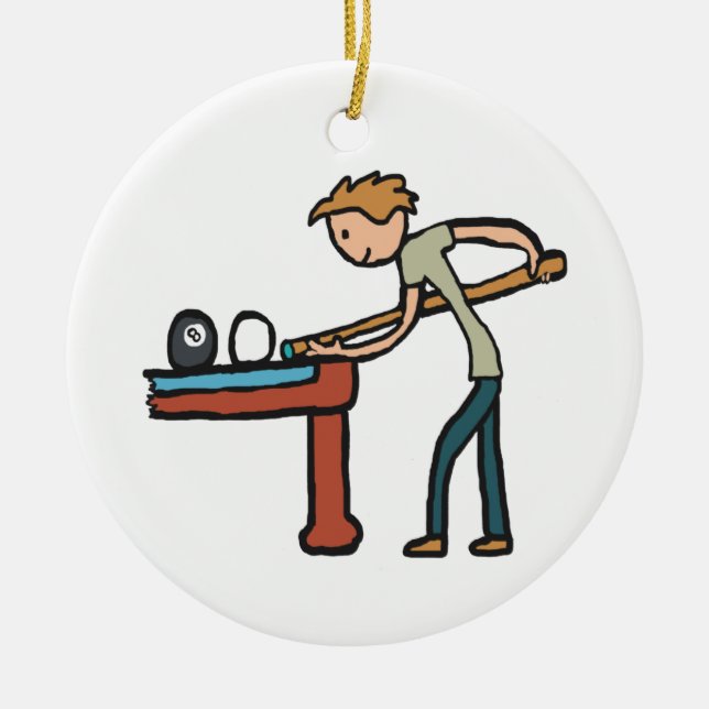 Eight Ball Pool Ceramic Ornament (Front)