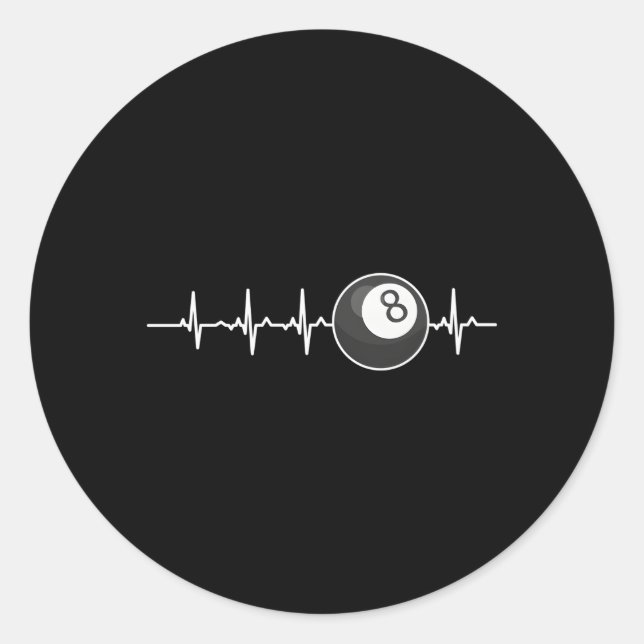 Eight Ball Pool Player Billiards Hebeat Classic Round Sticker (Front)