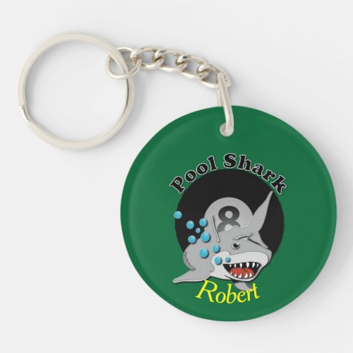 Eight Ball Pool Shark Keychain