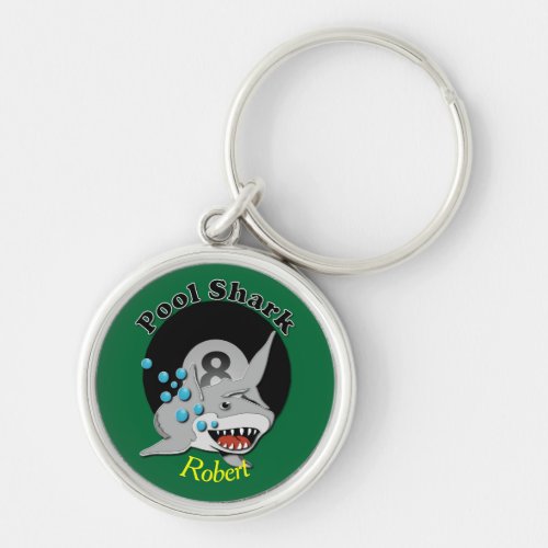 Eight Ball Pool Shark Keychain