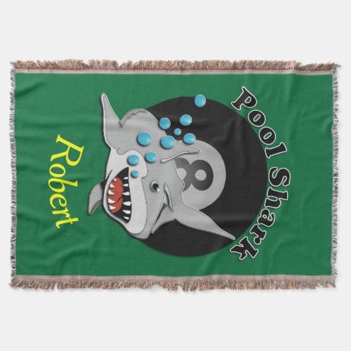 Eight Ball Pool Shark Throw Blanket