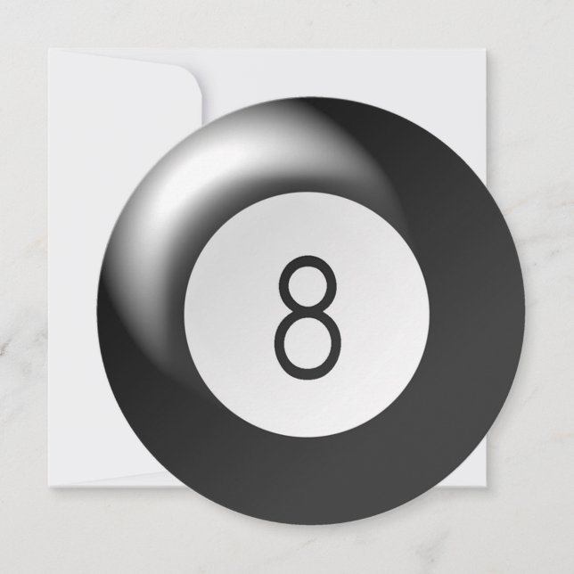 Eight ball pool theme circle party invitations (Front)