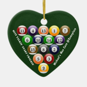 Eight-Ball Rack Billiard Balls 8-Ball Pool Game Ceramic Ornament