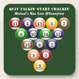 Eight-Ball Rack Billiard Balls 8-Ball Pool Game Coaster
