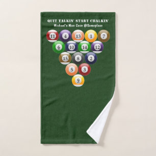 Eight-Ball Rack Billiard Balls 8-Ball Pool Game Hand Towel