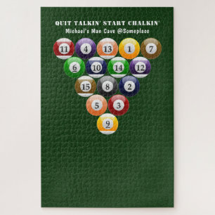 Eight-Ball Rack Billiard Balls 8-Ball Pool Game Jigsaw Puzzle