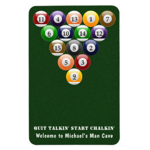 Eight-Ball Rack Billiard Balls 8-Ball Pool Game Magnet