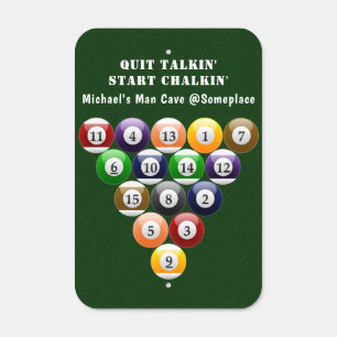 Eight-Ball Rack Billiard Balls 8-Ball Pool Game Metal Sign