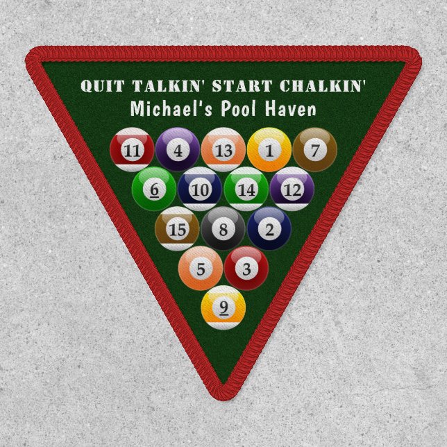 Eight-Ball Rack Billiard Balls 8-Ball Pool Game Patch (Front)