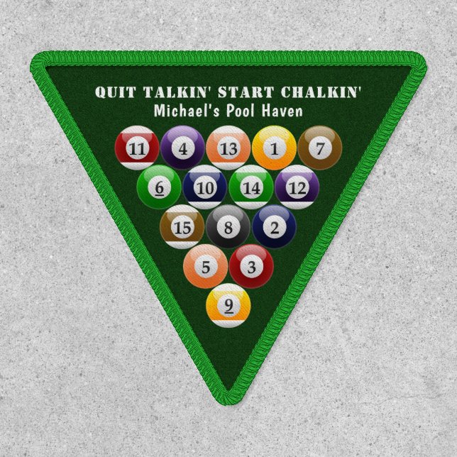 Eight-Ball Rack Billiard Balls 8-Ball Pool Game Patch (Front)