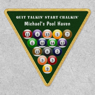 Eight-Ball Rack Billiard Balls 8-Ball Pool Game Patch