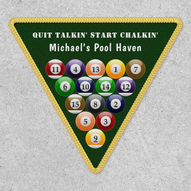 Eight-Ball Rack Billiard Balls 8-Ball Pool Game Patch (Front)
