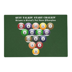 Eight-Ball Rack Billiard Balls 8-Ball Pool Game Placemat