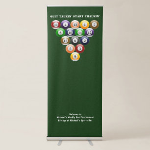 Eight-Ball Rack Billiard Balls 8-Ball Pool Game Retractable Banner