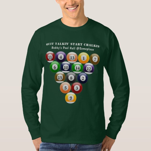 Eight-Ball Rack Billiard Balls 8-Ball Pool Game T-Shirt | Zazzle