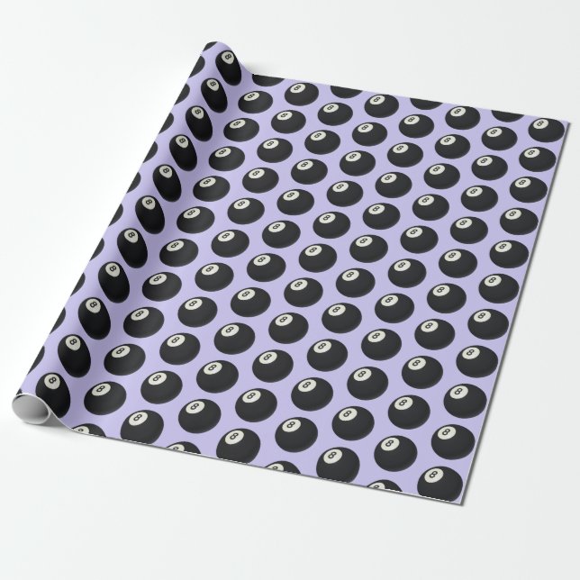 Eight Ball Y2K Snooker 90s mauve purple  Wrapping Paper (Unrolled)
