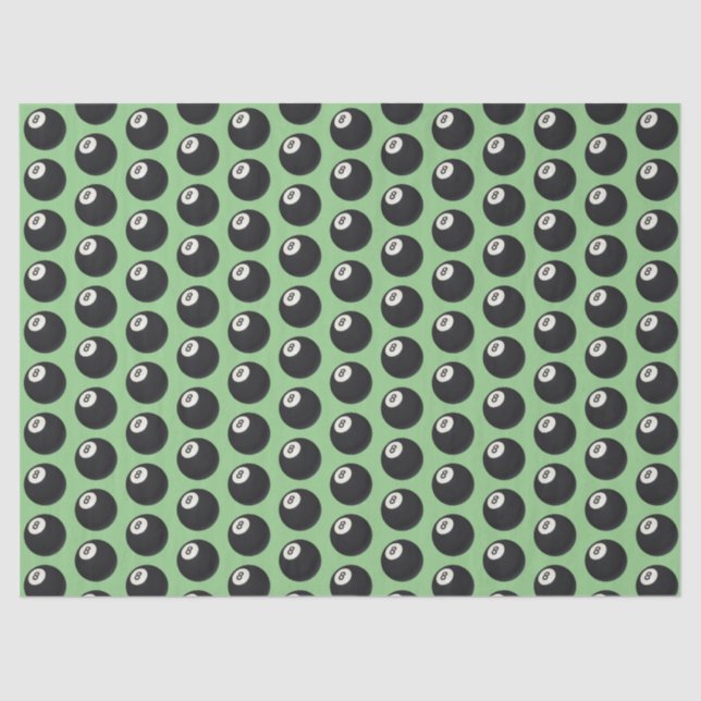 Eight Ball Y2K Snooker 90s sage green Tissue Paper (Front)