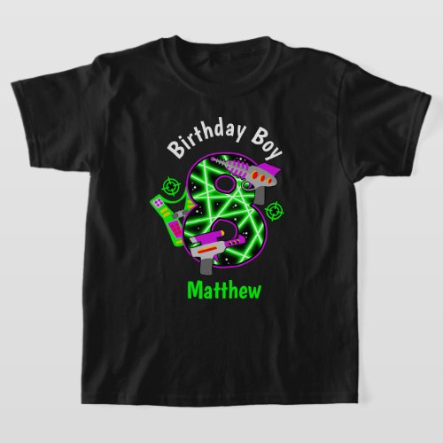 Eight Birthday Boy Laser tag shirt 