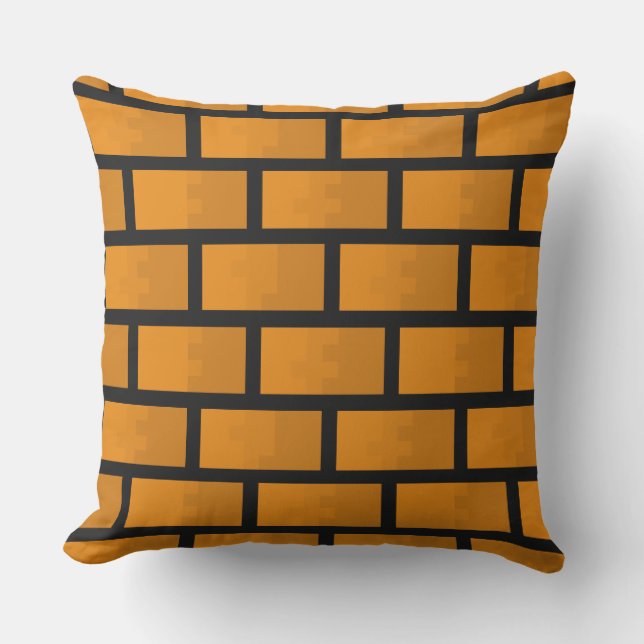 Eight Bit Brick Wall Outdoor Pillow (Front)
