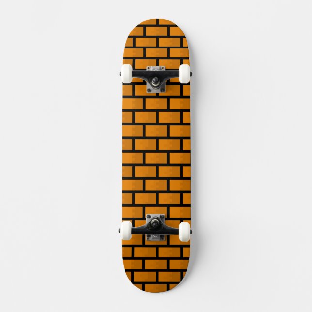 Eight Bit Brick Wall Skateboard Deck (Front)