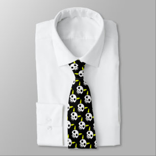 Eight Bit Horned Skull Neck Tie