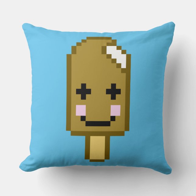 Eight Bit Ice Cream Throw Pillow (Front)
