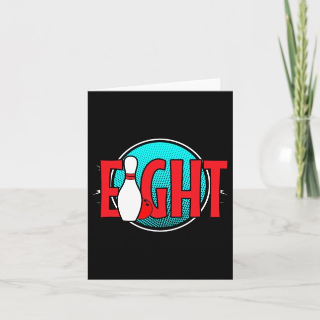 Eight Bowling Birthday 8 Years Old Boy Birthday Pa Card (Front)