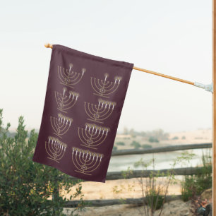 Eight Hanukkah Nights House Flag
